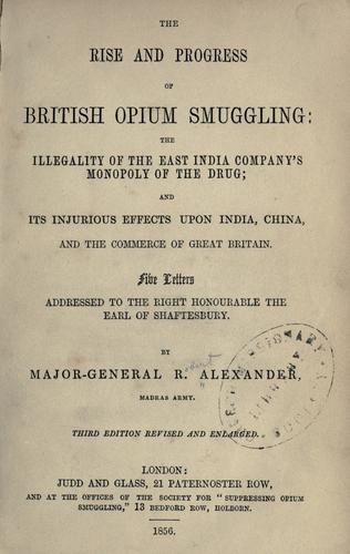 Cover for The rise and progress of British opium smuggling