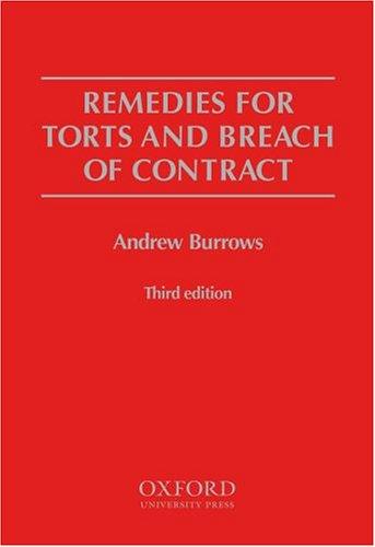 Cover for Remedies for torts and breach of contract