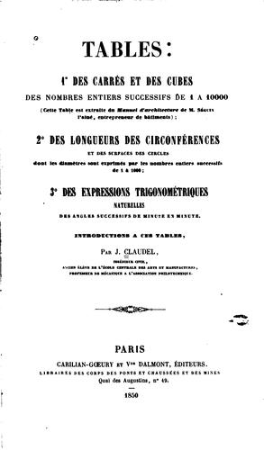 Cover for Tables
