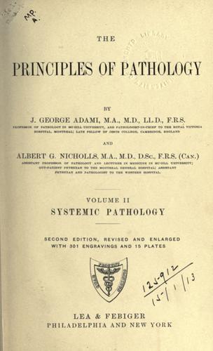 Cover for The principles of pathology.