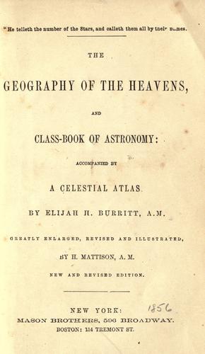 Cover for The geography of the heavens and class-book of astronomy