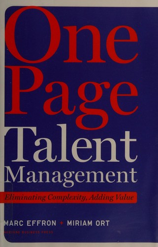 Cover for One page talent management