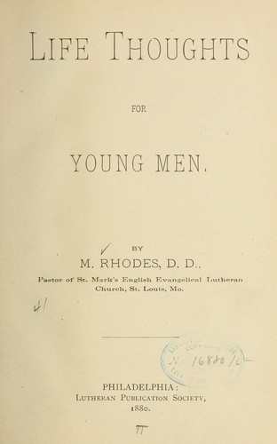 Cover for Life thoughts for young men