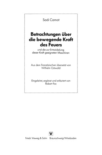 Cover for Betrachtungen über die bewegende Kraft des Feuers
