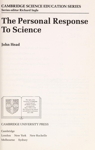 Cover for The personal response to science
