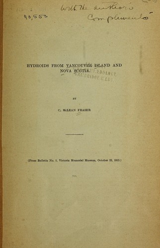 Cover for Hydroids from Vancouver Island