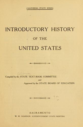 Cover for Introductory history of the United States