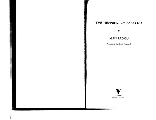 Cover for The meaning of Sarkozy