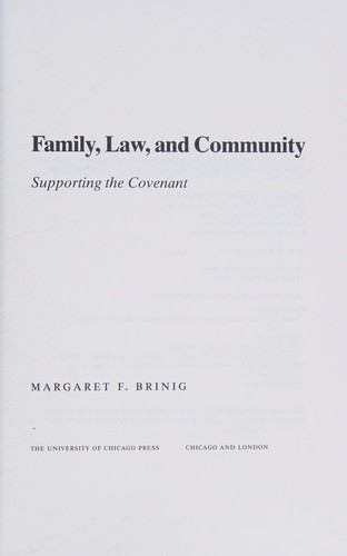 Cover for Family, law, and community