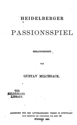 Cover for Heidelberger passionsspiel