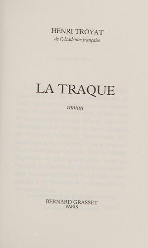 Cover for La traque