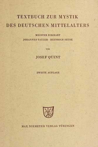 Cover for Textbuch zur Mystik des deutschen Mittelalters