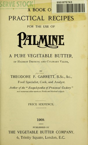 Cover for A book of practical recipes for the use of palmine