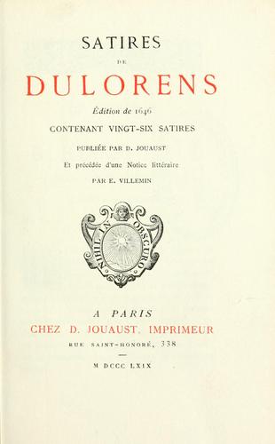 Cover for Satires de Dulorens.