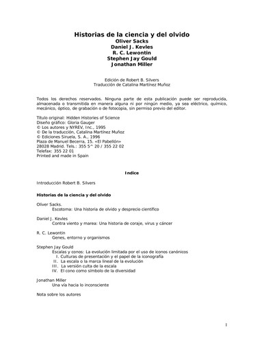 Cover for Historias de la ciencia y del olvido