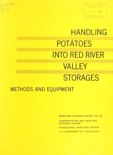 Cover for Handling potatoes into Red River Valley storages