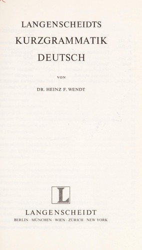 Cover for Langenscheidts Kurzgrammatik