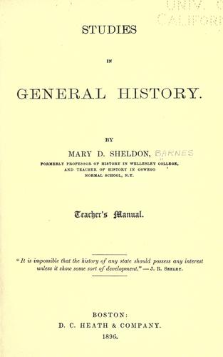 Cover for Studies in general history.