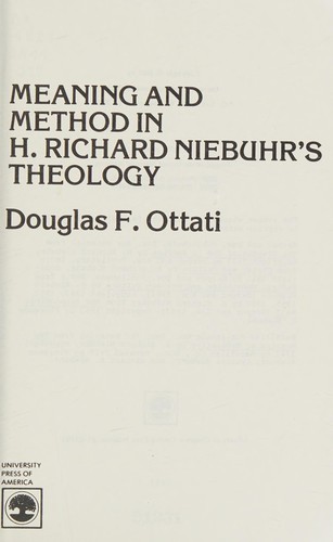 Cover for Meaning and method in H. Richard Niebuhr's theology