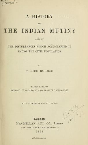 Cover for A history of the Indian Mutiny