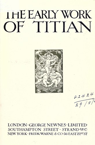 Cover for The early work of Titian