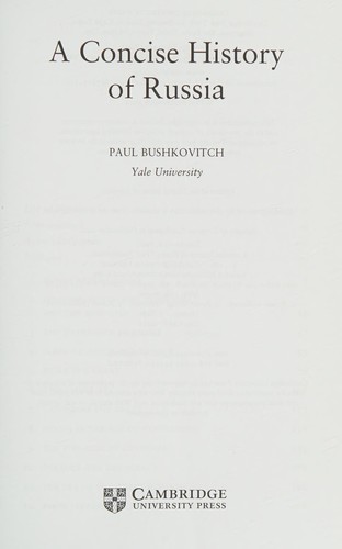 Cover for A concise history of Russia