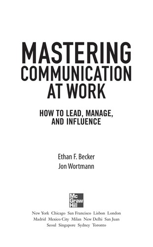 Cover for Mastering communication at work
