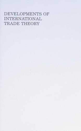 Cover for Developments of international trade theory