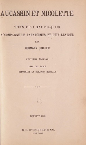 Cover for Aucassin et Nicolette