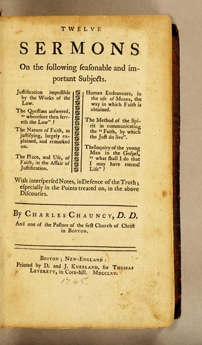 Cover for Twelve sermons on the following seasonable and important subjects.