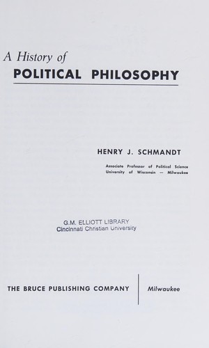 Cover for A history of political philosophy.