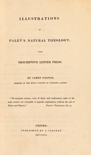 Cover for Illustrations of Paley's Natural theology; with descriptive letter press