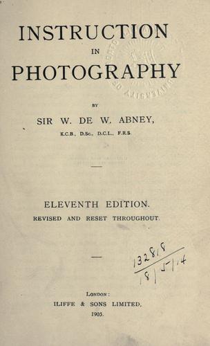 Cover for Instruction in photography.