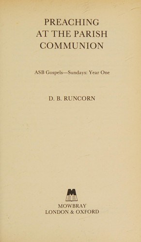 Cover for Preaching at the parish communion