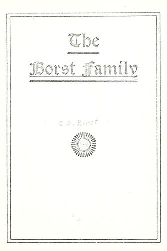 Cover for Borst family.