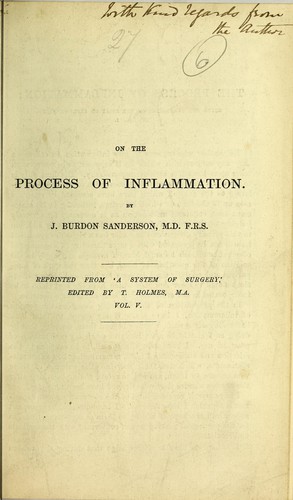 Cover for On the process of inflammation