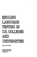 Cover for English language testing in U.S. colleges and universities