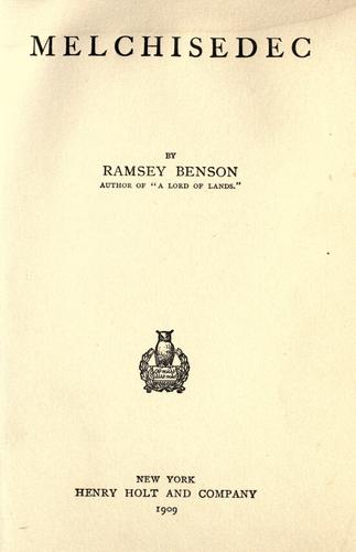Cover for Melchisedec