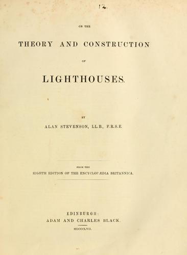 Cover for On the theory and construction of lighthouses