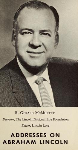 Cover for The Lincoln contacts of R. Gerald McMurtry
