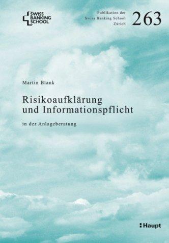 Cover for Risikoaufklärung und Informationspflicht in der Anlageberatung.