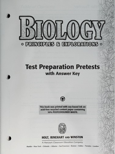 Cover for Biology Principles & Explorations