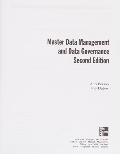 Cover for Master data management and data governance