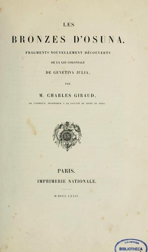 Cover for Les Bronzes d'Osuna