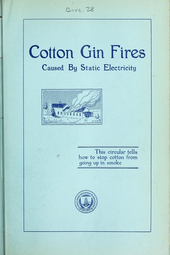 Cover for Cotton gin fires caused by static electricity