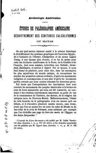 Cover for Archéologie américaine.