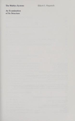 Cover for The Multics System