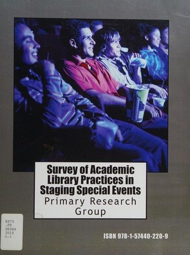 Cover for Survey of academic library practices in staging special events
