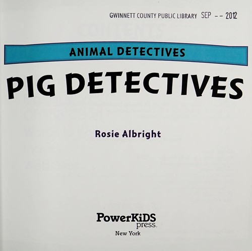 Cover for Pig detectives