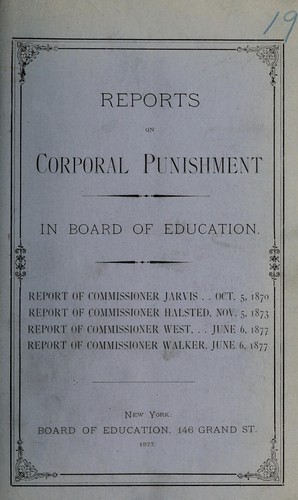 Cover for Reports on corporal punishment
